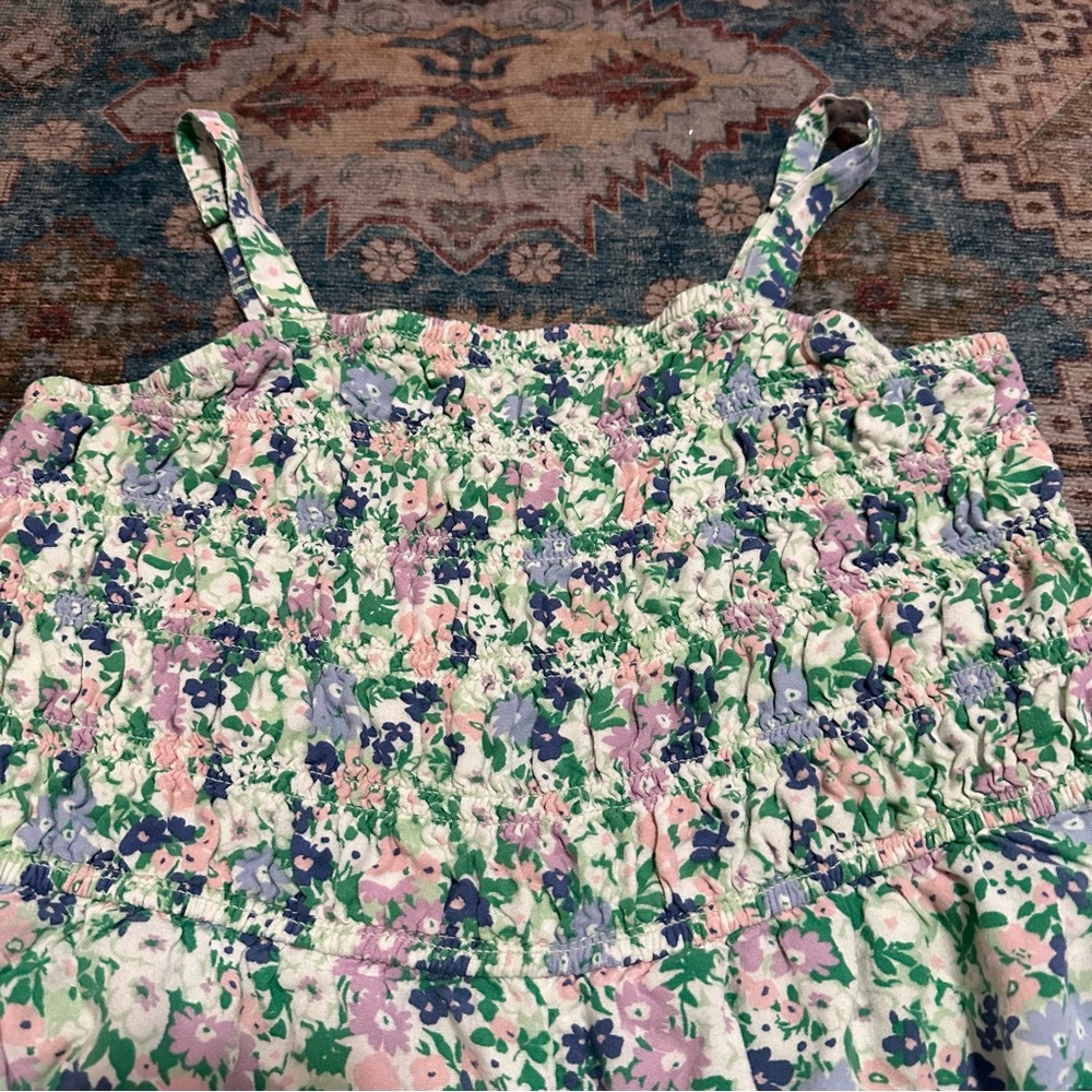 Abercrombie Kids• Green and Purple Floral Romper Size 15-16 - Picture 4 of 8